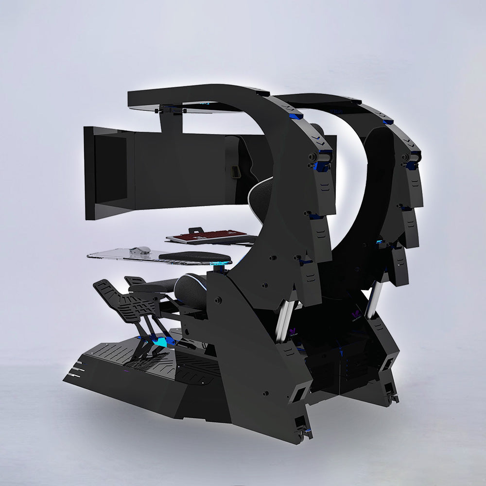 Computer Cockpit J20 Veryon recline cockpit workstation chair gaming cockpit with Dual ...