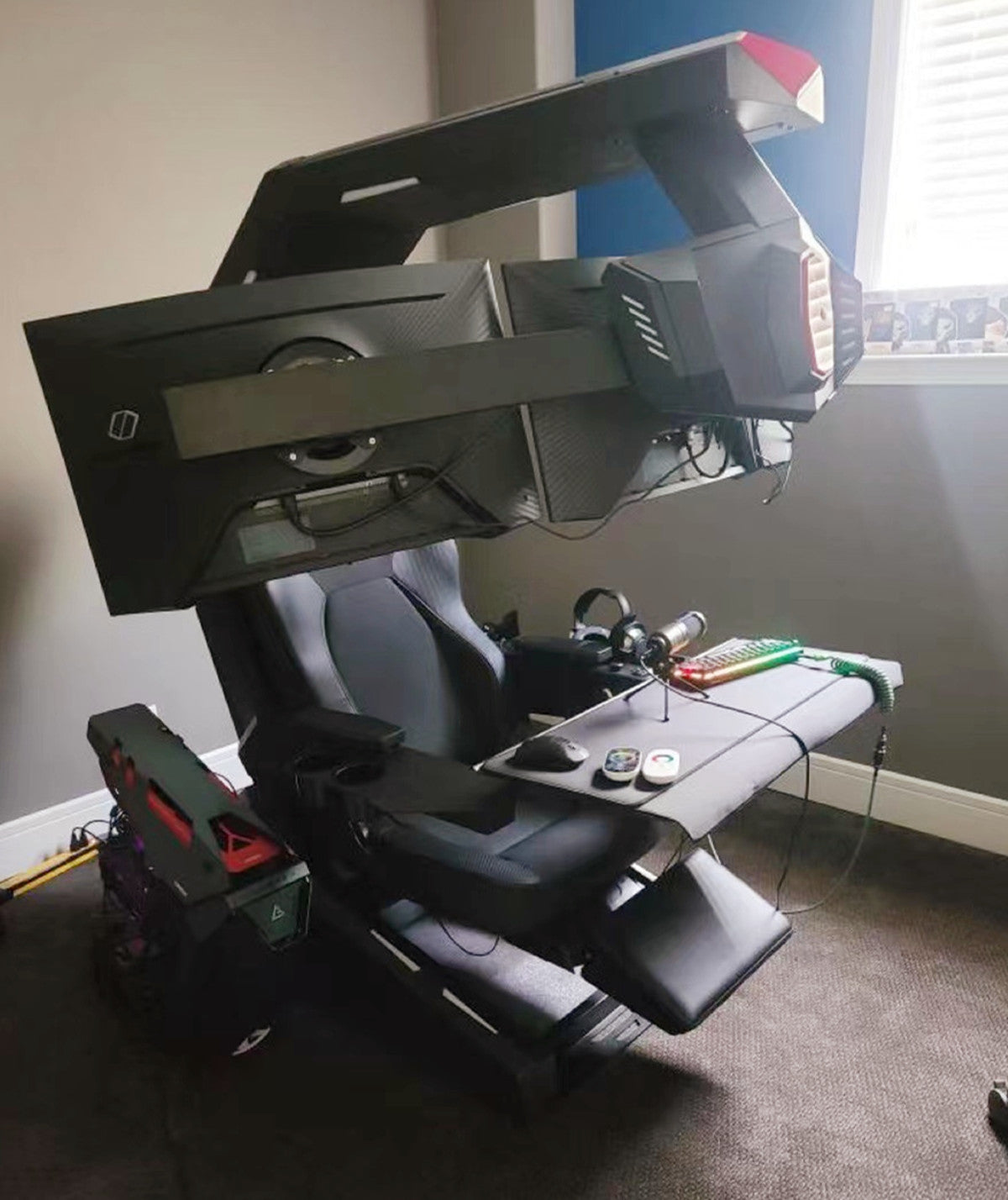 R1 PRO - Computer cockpit workstation chair with starlight LED RGB & S ...